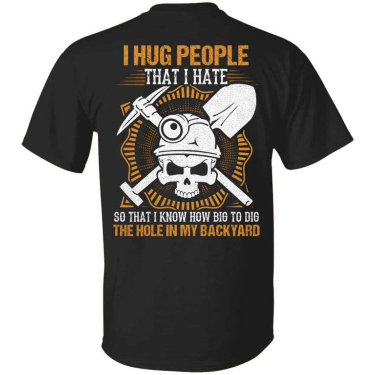 8VT. I Hug People, Black, Unisex T-Shirt