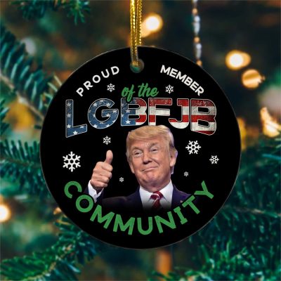 Alternative view of Proud Member Of The LGBFJB Community Funny Trump Circle Christmas Ornament Keepsake - Anti Biden Ornament