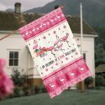 I Am Dreaming Of A Pink Christmas Flamingo Decorative Garden Flag - House Flag - Breast Cancer Awareness Wall Flag