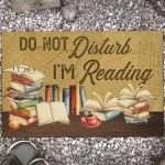 Do Not Disturb I'm Reading Funny Gifts For Bookworms Vintage Entrance Indoor Outdoor Decorative Doormat