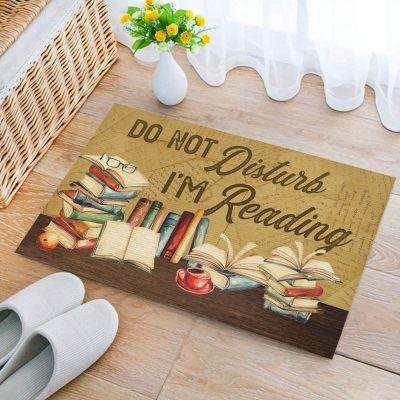 Alternative view of Do Not Disturb I'm Reading Funny Gifts For Bookworms Vintage Entrance Indoor Outdoor Decorative Doormat