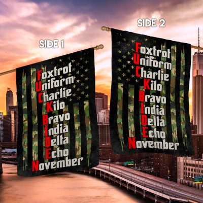 Alternative view of Foxtrot Uniform Charlie Kilo Bravo India Delta Echo November Flag - Joe Biden Garden Flag - House Flag