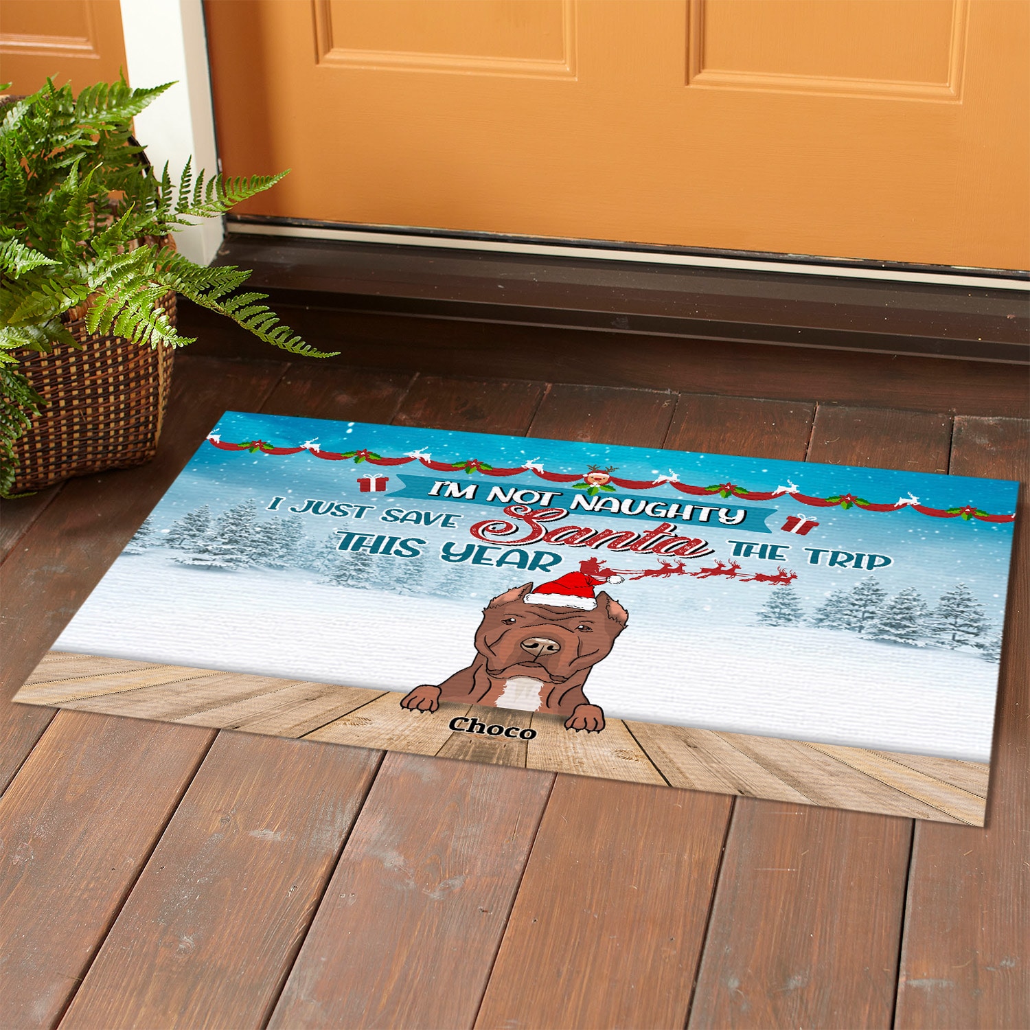 7Th. I'm Not Naughty dog 1-sample design Doormat mockup 1