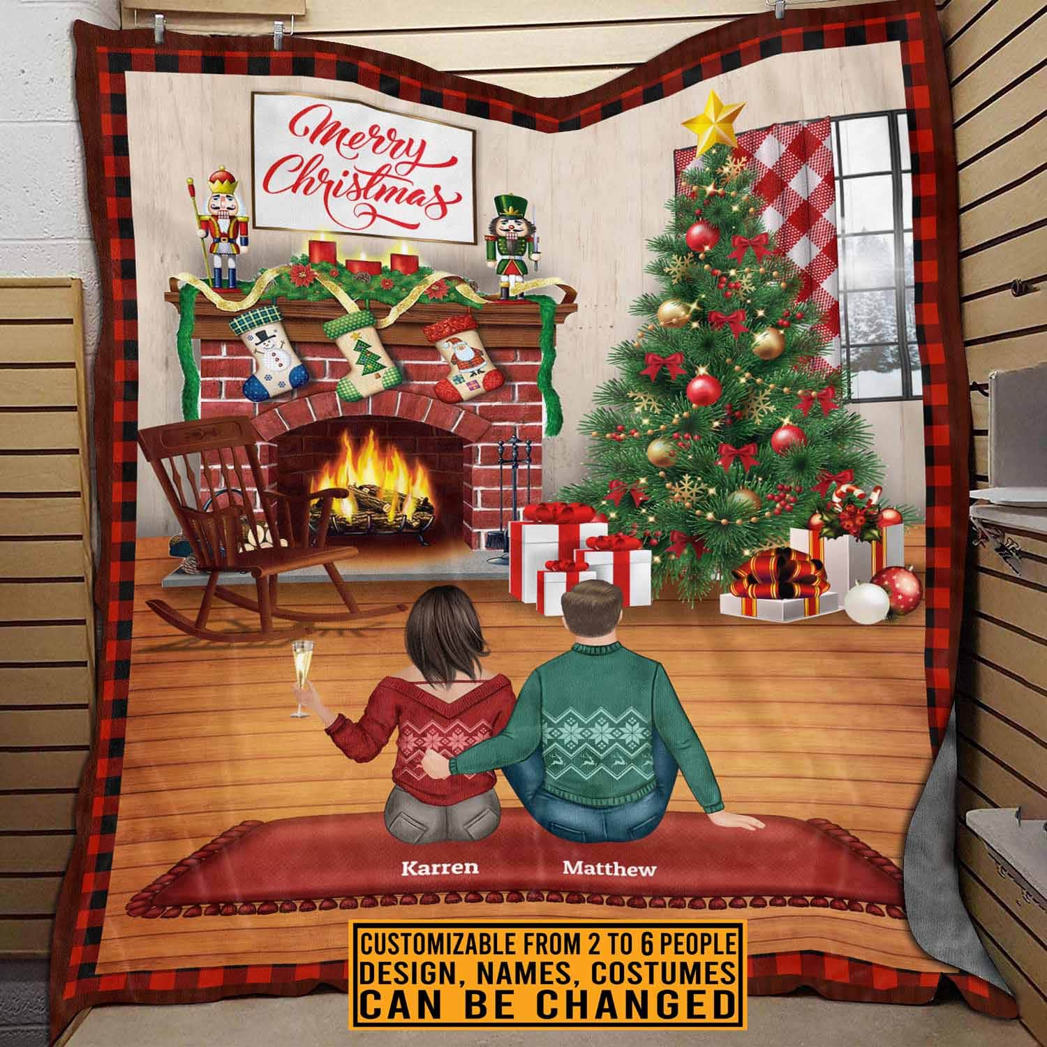 3VT. Merry Christmas Family Custom blanket mk1