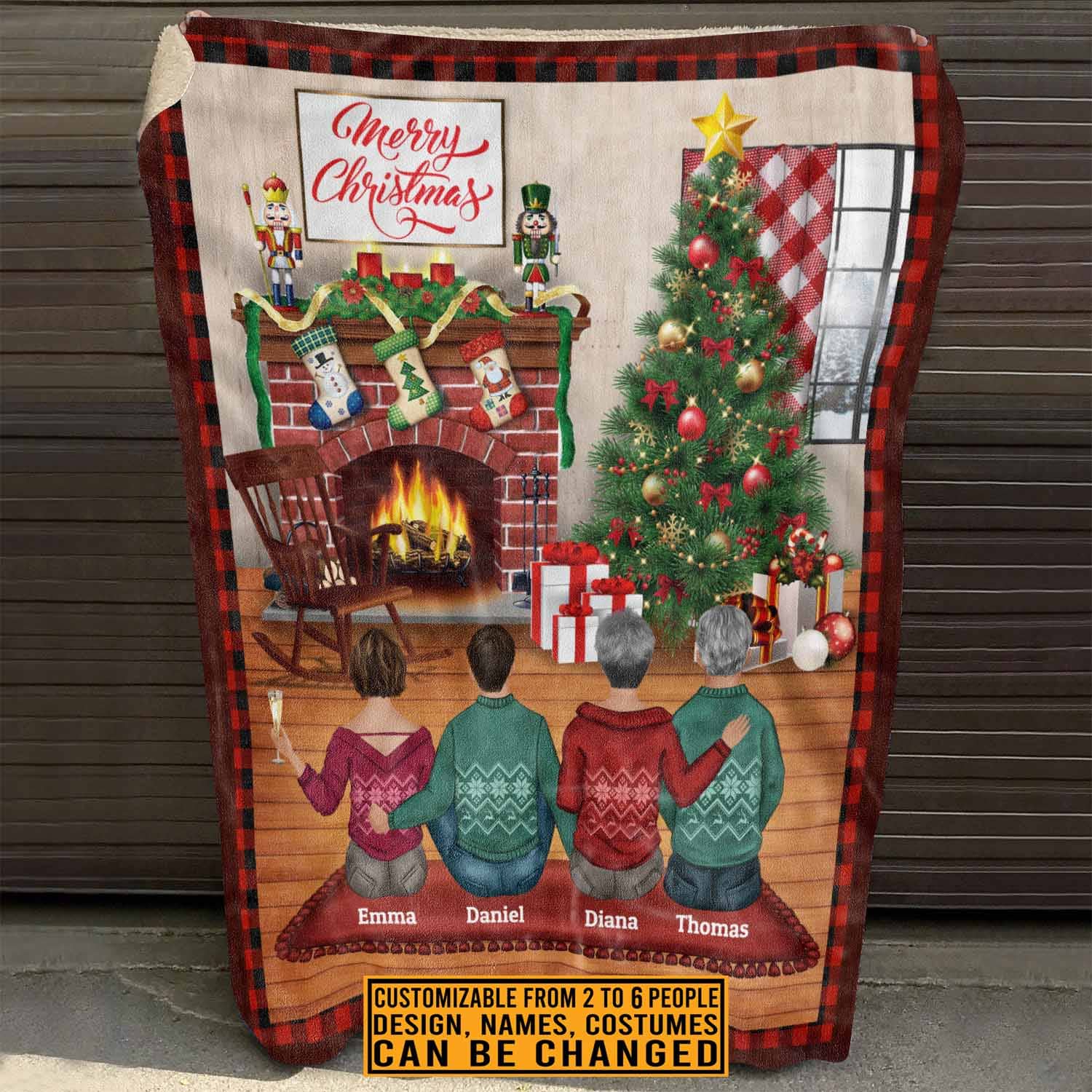 3VT. Merry Christmas Family Custom blanket mk3