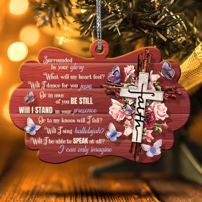 Alternative view of Surrounded By Your Glory What Will My Heart Feel Will I Dance For You Jesus Custom Shaped Wooden Christmas Ornament
