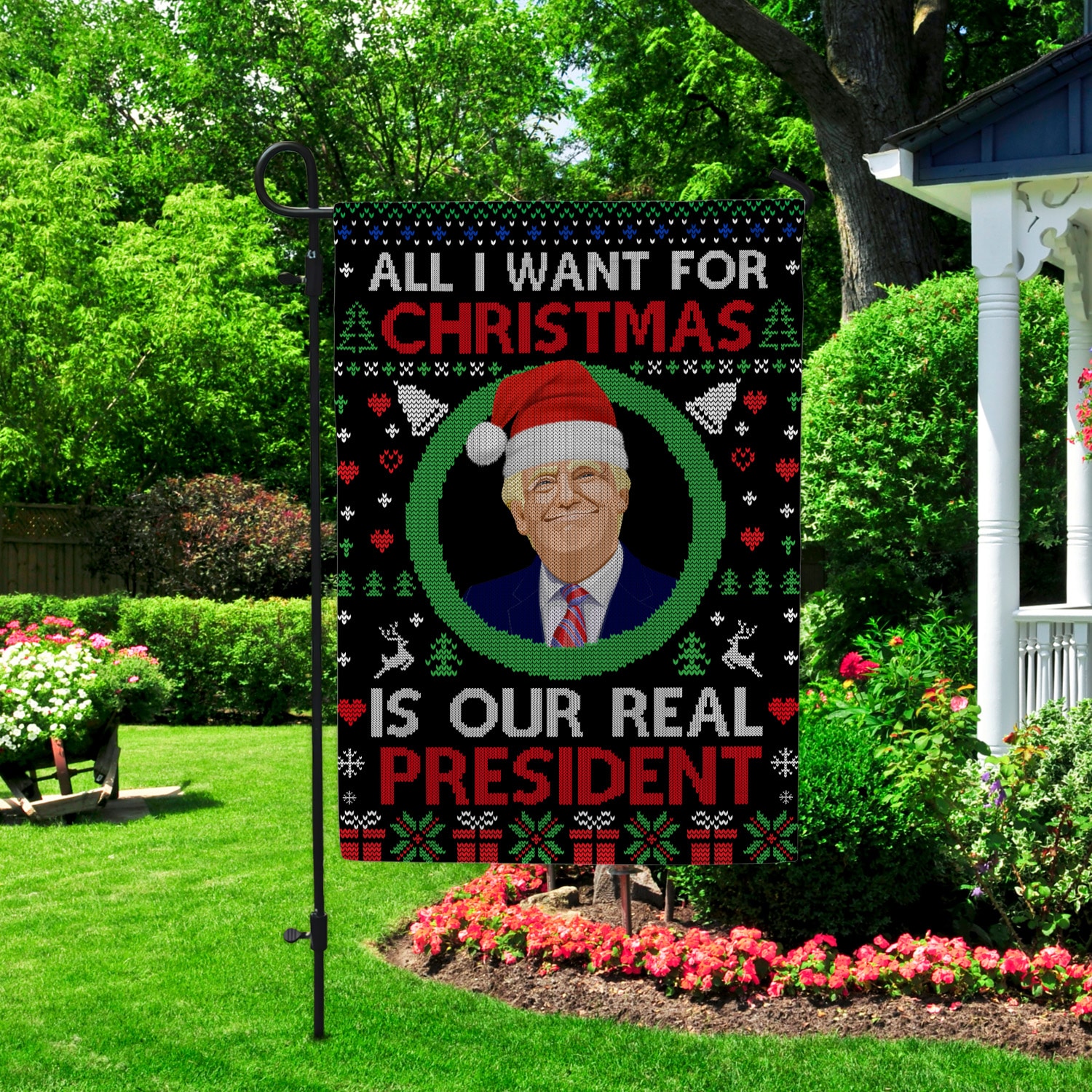 6Th. Our Real President Garden Flag Mockup 2