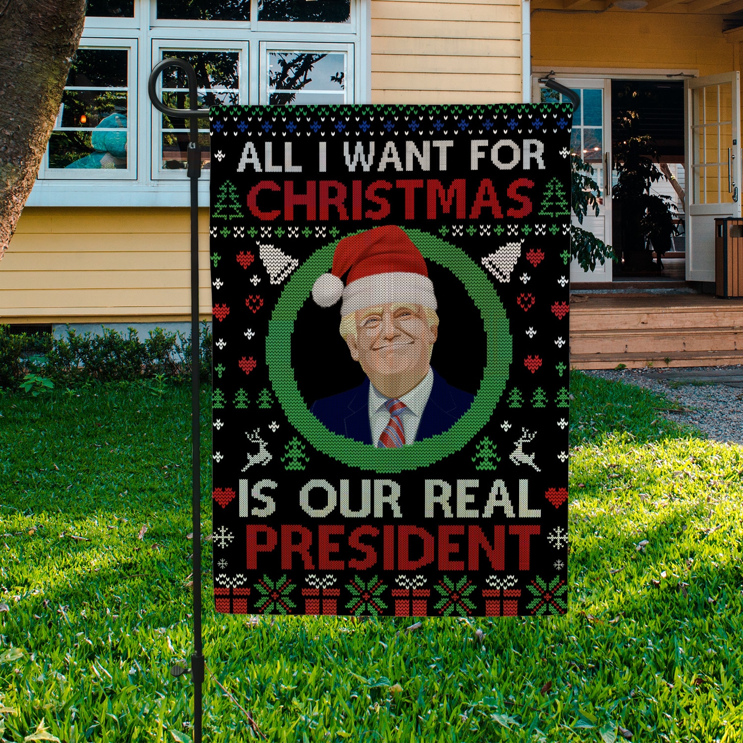 6Th. Our Real President Garden Flag Mockup 3