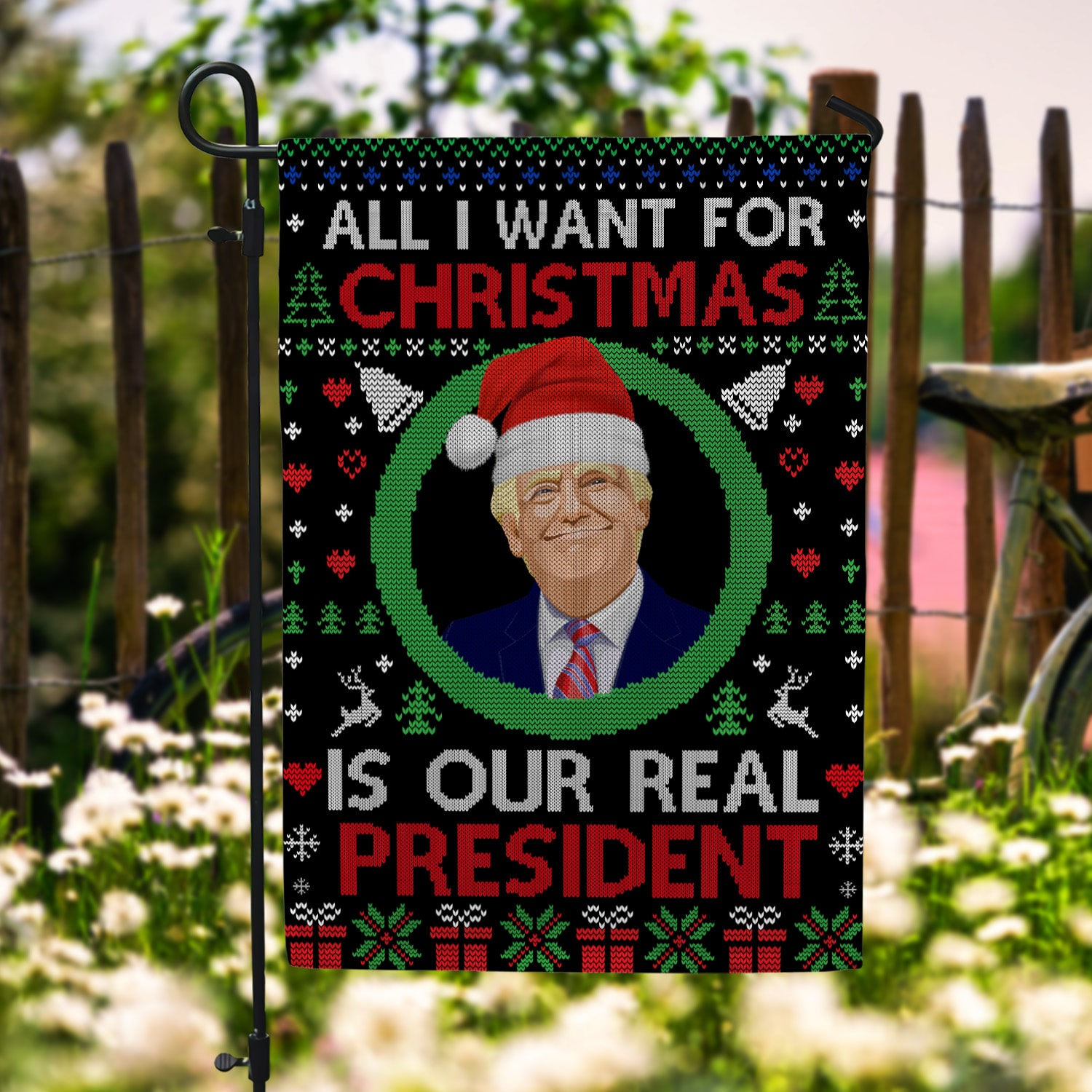 6Th. Our Real President Garden Flag Mockup 6