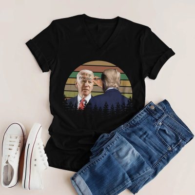Alternative view of Funny Vintage Trump Write on Forehead Biden Let's Go Brandon Republican T-Shirt