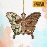 Personalized Name I Will Hold You in My Heart Until I Can Hold You in Heaven Decorative Butterfly Shaped Wooden Christmas Ornament Keepsake