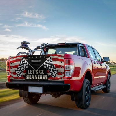 Alternative view of Let's Go Brandon Truck Tailgate Decal Sticker Wrap - Vinyl Graphic Decal Bumper Sticker