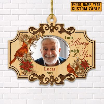 Alternative view of I Am Always With You Custom Shaped Wooden Christmas Ornament - Personalized Photo Sympathy Ornaments
