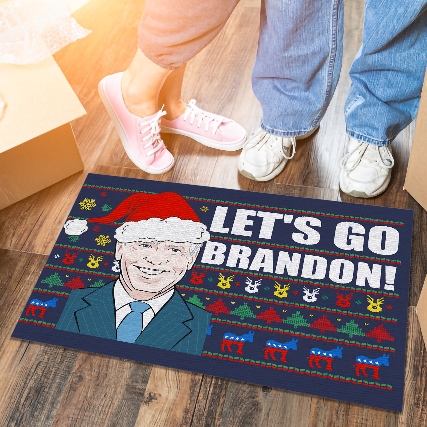 2Th. Let's Go Brandon (5) Doormat mockup 6