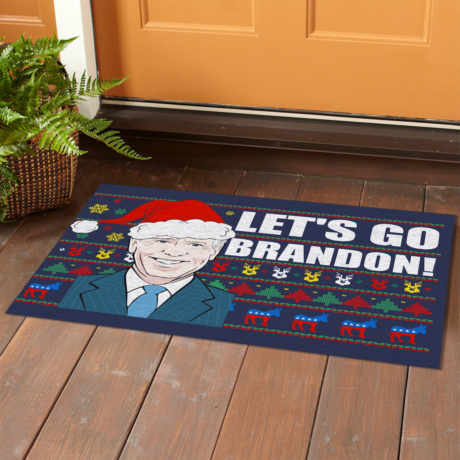 2Th. Let's Go Brandon (5) Doormat mockup 1