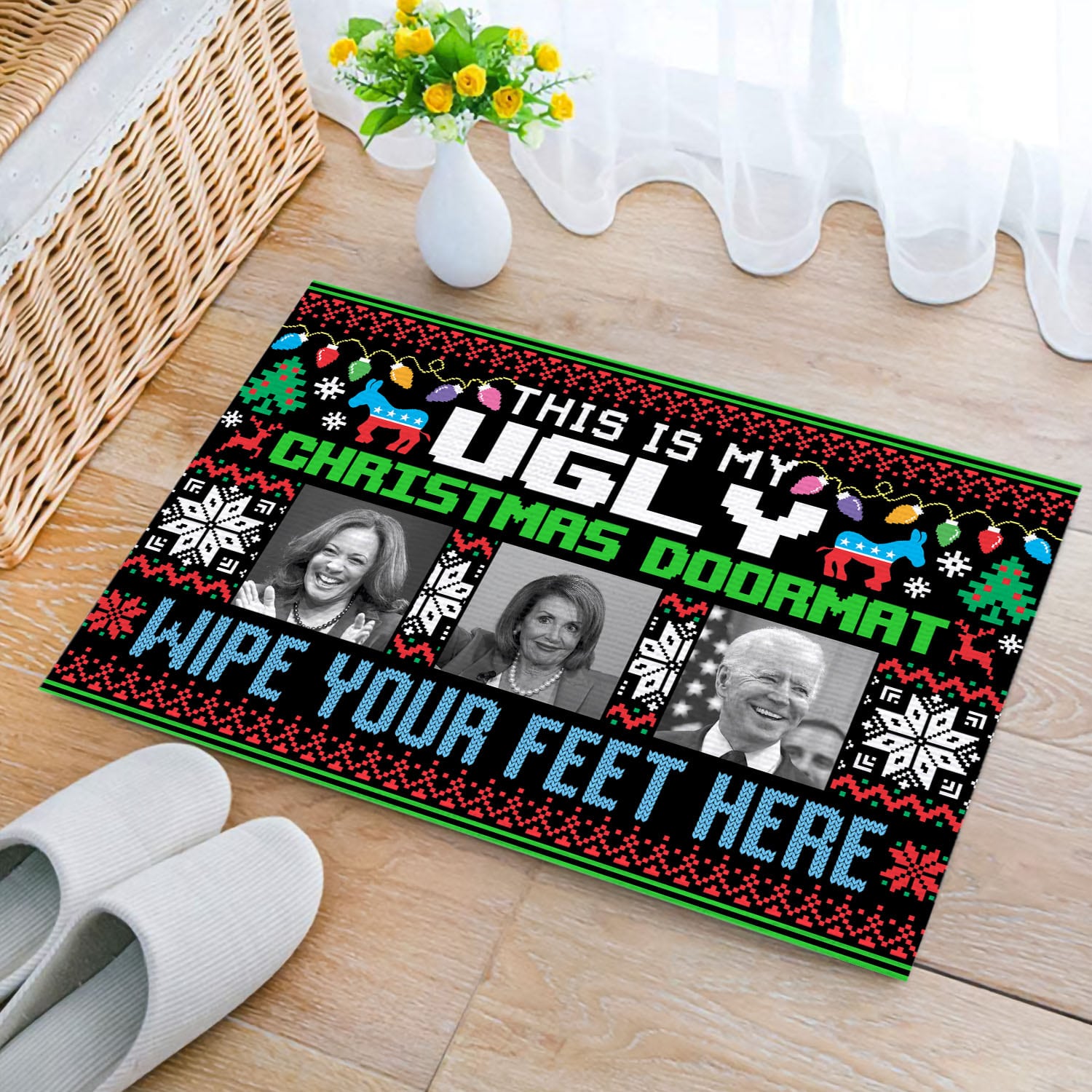 16 HG UU TIEN. Ugly Christmas Doormat Doormat mockup 2