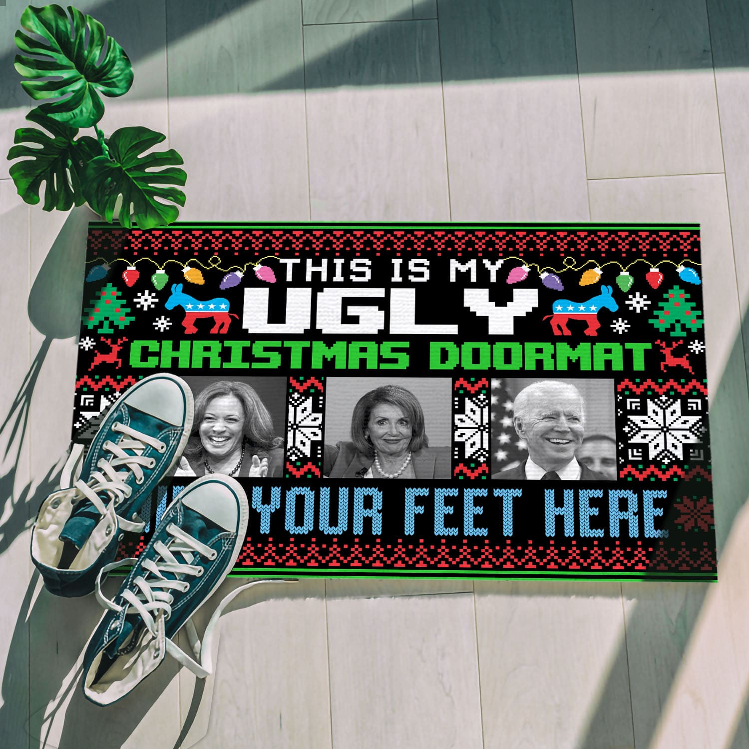 16 HG UU TIEN. Ugly Christmas Doormat Doormat mockup 5