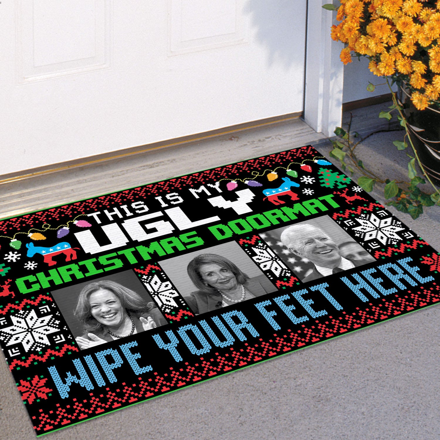 16 HG UU TIEN. Ugly Christmas Doormat Doormat Mockup 11