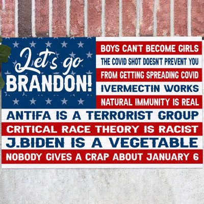 Let's Go Brandon Boys Can't Become Girls the Covid Shot Doesn't Prevent You Entrance Indoor Outdoor Decorative Doormat
