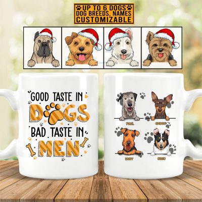 Alternative view of Personalized Dog Breeds Good Taste In Dogs Bad Taste In Men Ceramic Coffee Mug - Water Bottle