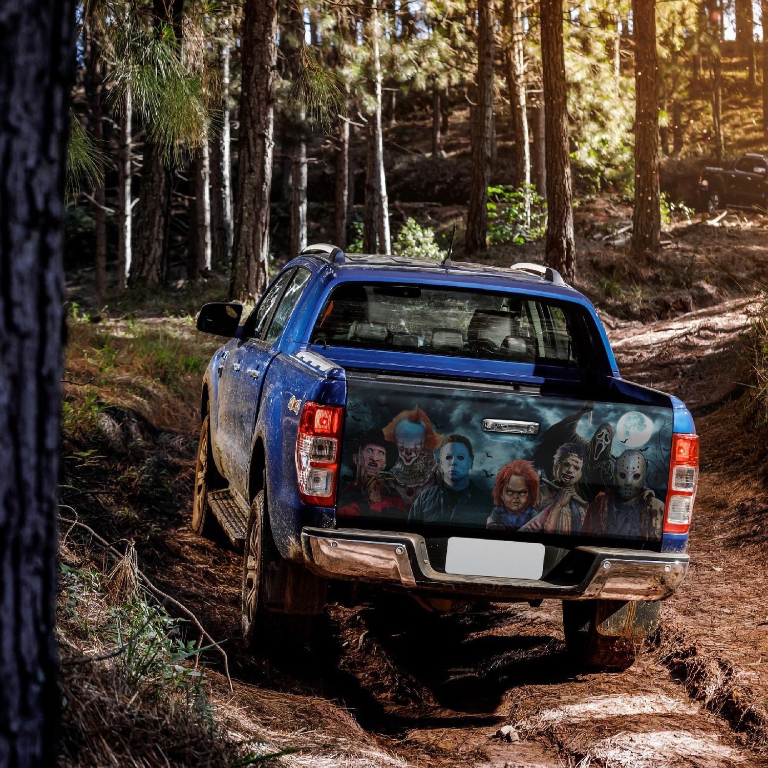 8H. Horror Movies Characters (7) Tailgate Wrap Mockup 16