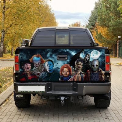 Horror Movie Characters Truck Tailgate Decal Sticker Wrap - Vinyl Graphic Decal Bumper Sticker