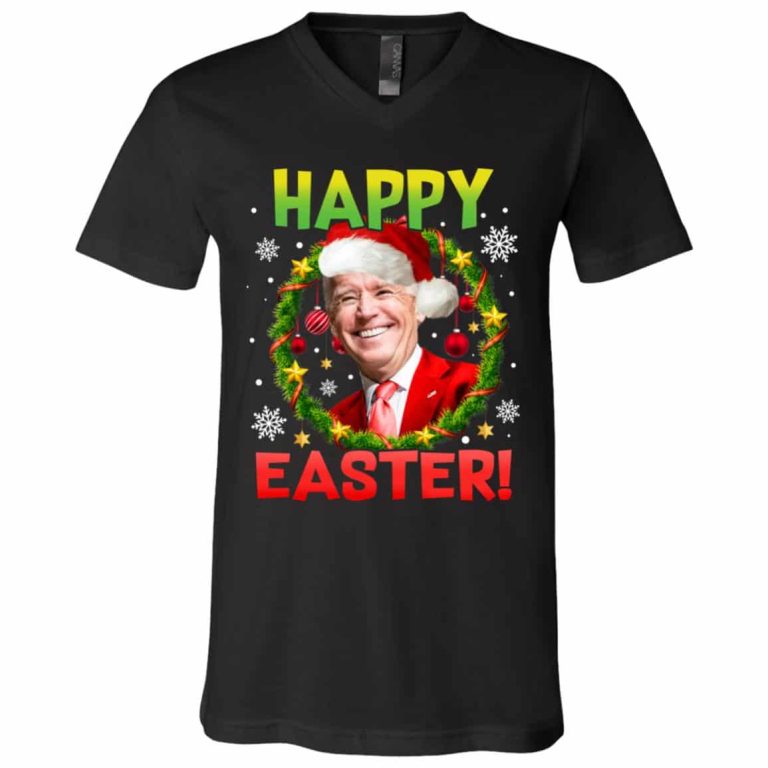 1Th UU TIEN. Happy Easter (5), Black, V-Neck T-Shirt