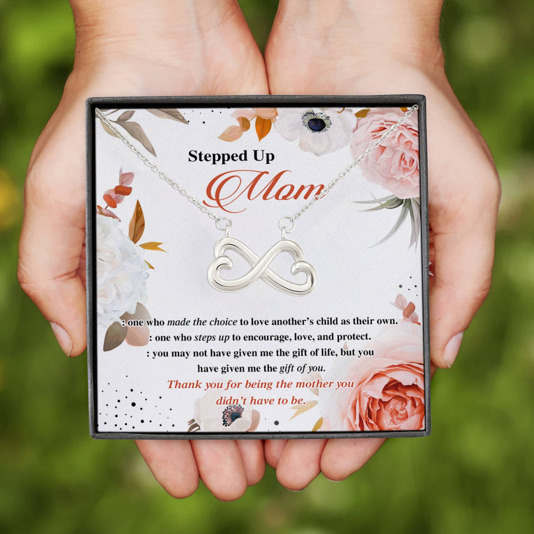 3VT. Stepped Up Mom One Who Made Infinity Heart Necklace (Silver)