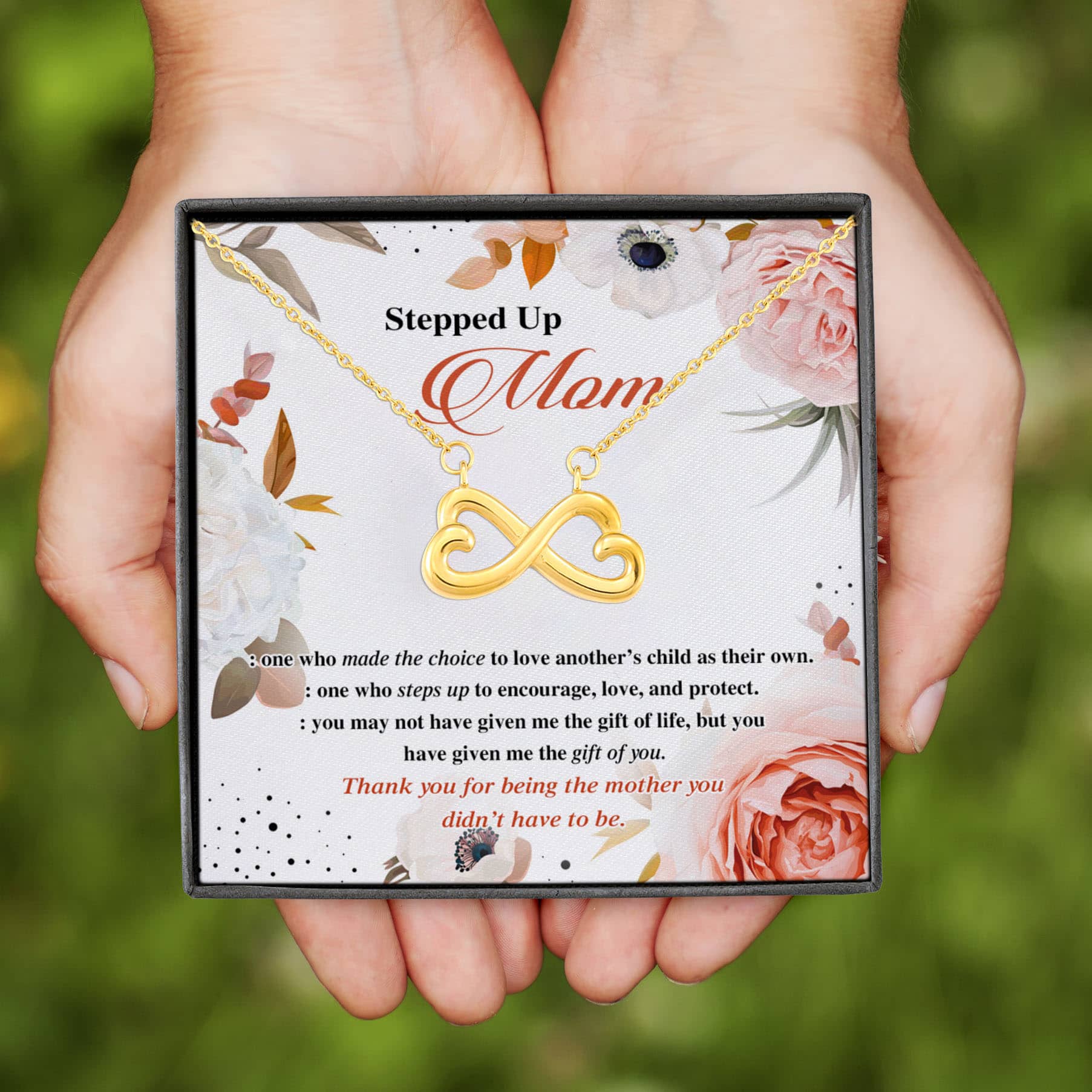 3VT. Stepped Up Mom One Who Made Infinity Heart Necklace (Gold)