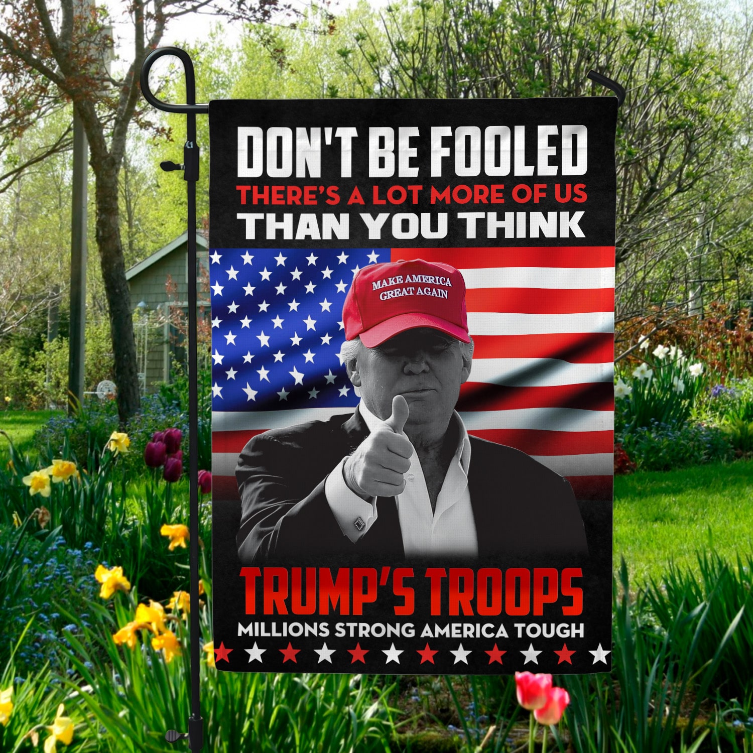 5Th. Trump's Troops Garden Flag Mockup 5