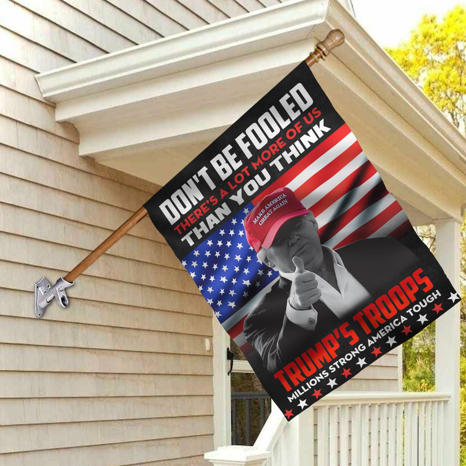 5Th. Trump's Troops House Flag Mockup 2