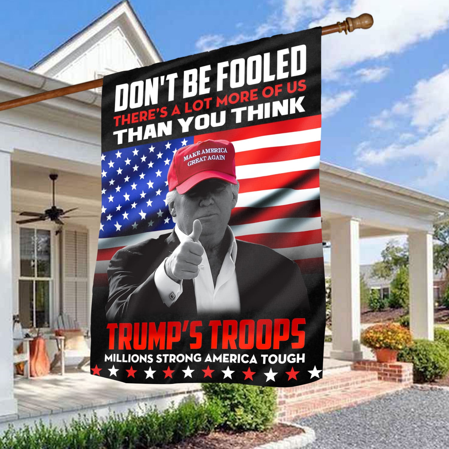 5Th. Trump's Troops House Flag Mockup 3