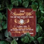 To My Beautiful Wife The One Who Didn't Get Away I Love You More Than Hunting Christmas Love Knot Pendant Necklace