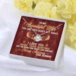 To My Beautiful Wife The One Who Didn't Get Away I Love You More Than Hunting Christmas Love Knot Pendant Necklace