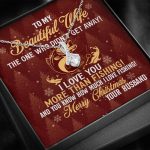 To My Beautiful Wife The One Who Didn't Get Away I Love You More Than Fishing Christmas Alluring Beauty Necklace