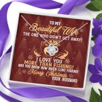 To My Beautiful Wife The One Who Didn't Get Away I Love You More Than Fishing Christmas Love Knot Pendant Necklace