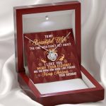 To My Beautiful Wife The One Who Didn't Get Away I Love You More Than Fishing Christmas Love Knot Pendant Necklace