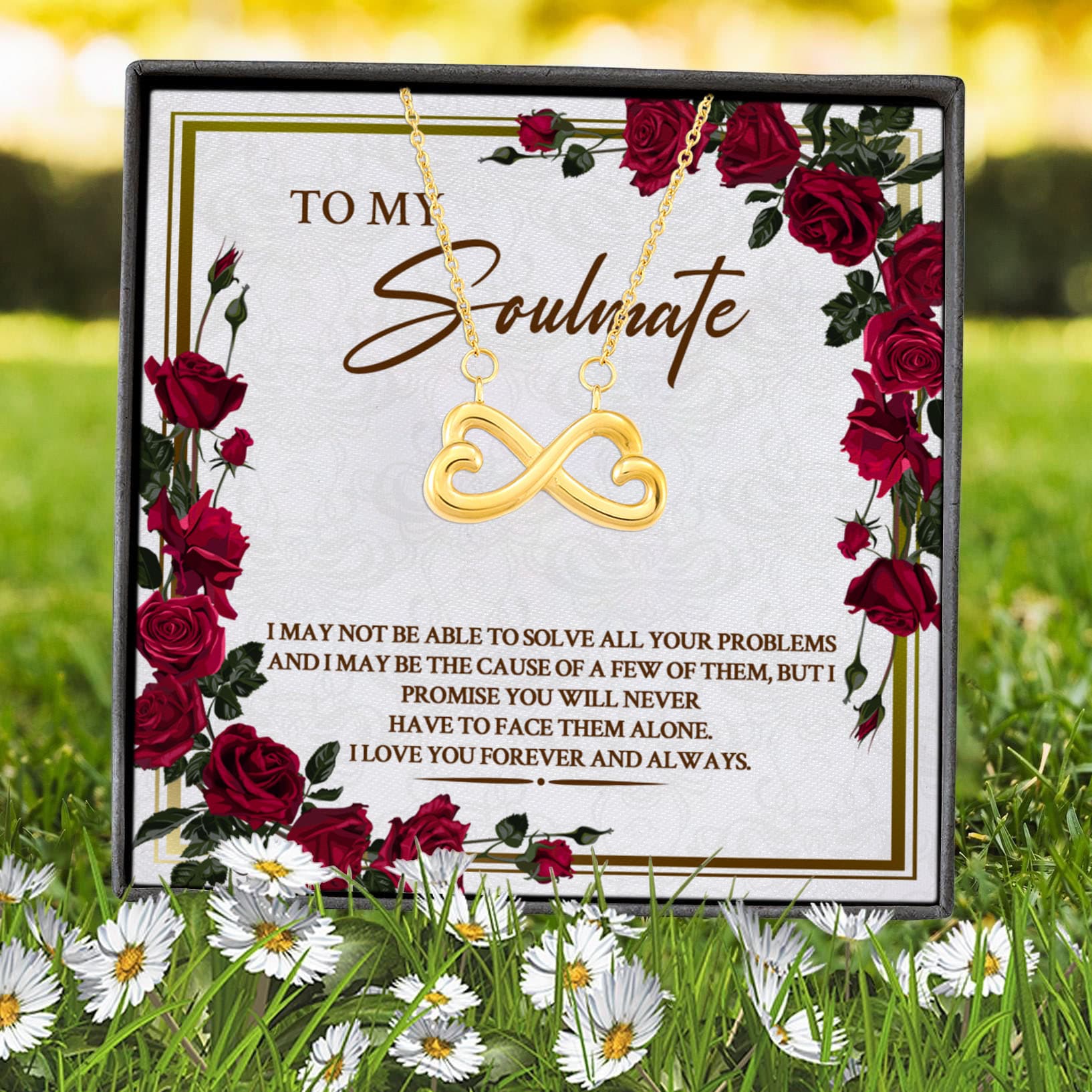 4VT. To My Soulmate I May Not Infinity Heart Necklace (Gold) 7