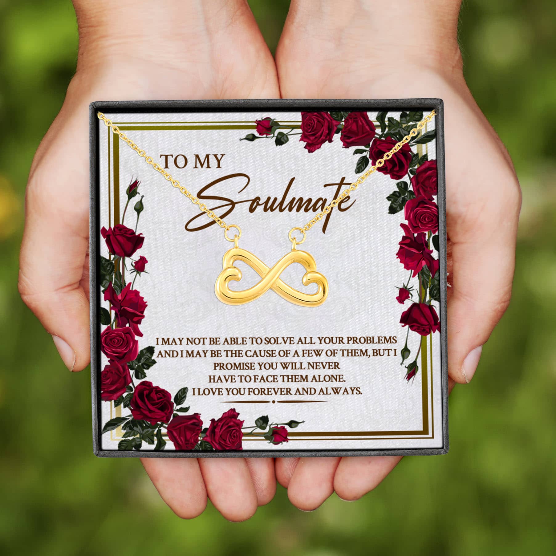 4VT. To My Soulmate I May Not Infinity Heart Necklace (Gold)