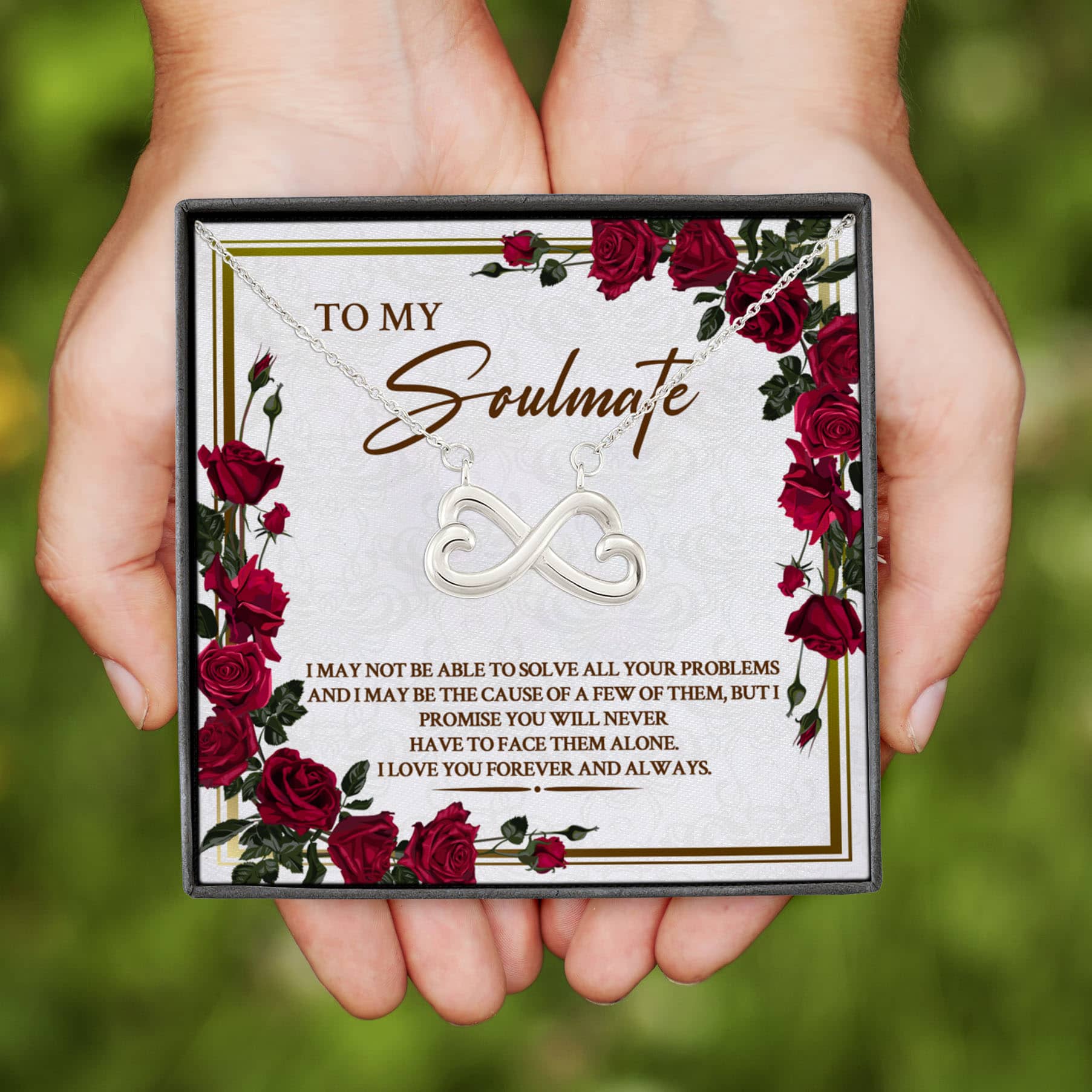 4VT. To My Soulmate I May Not Infinity Heart Necklace (Silver)