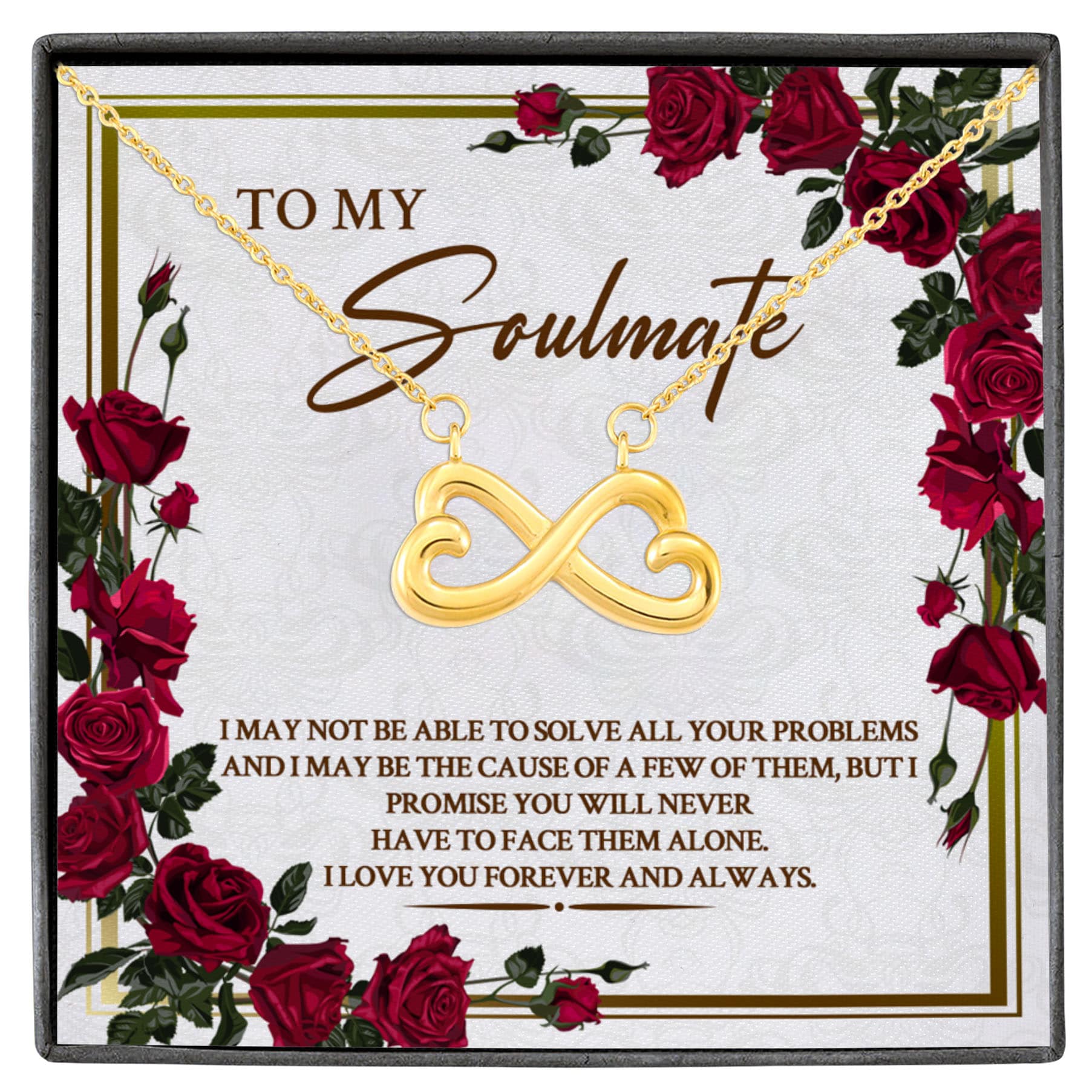 4VT. To My Soulmate I May Not Infinity Heart Necklace White (Gold)