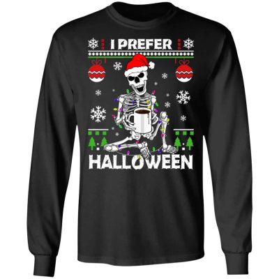 skeleton xmas t, Black, Long Sleeve