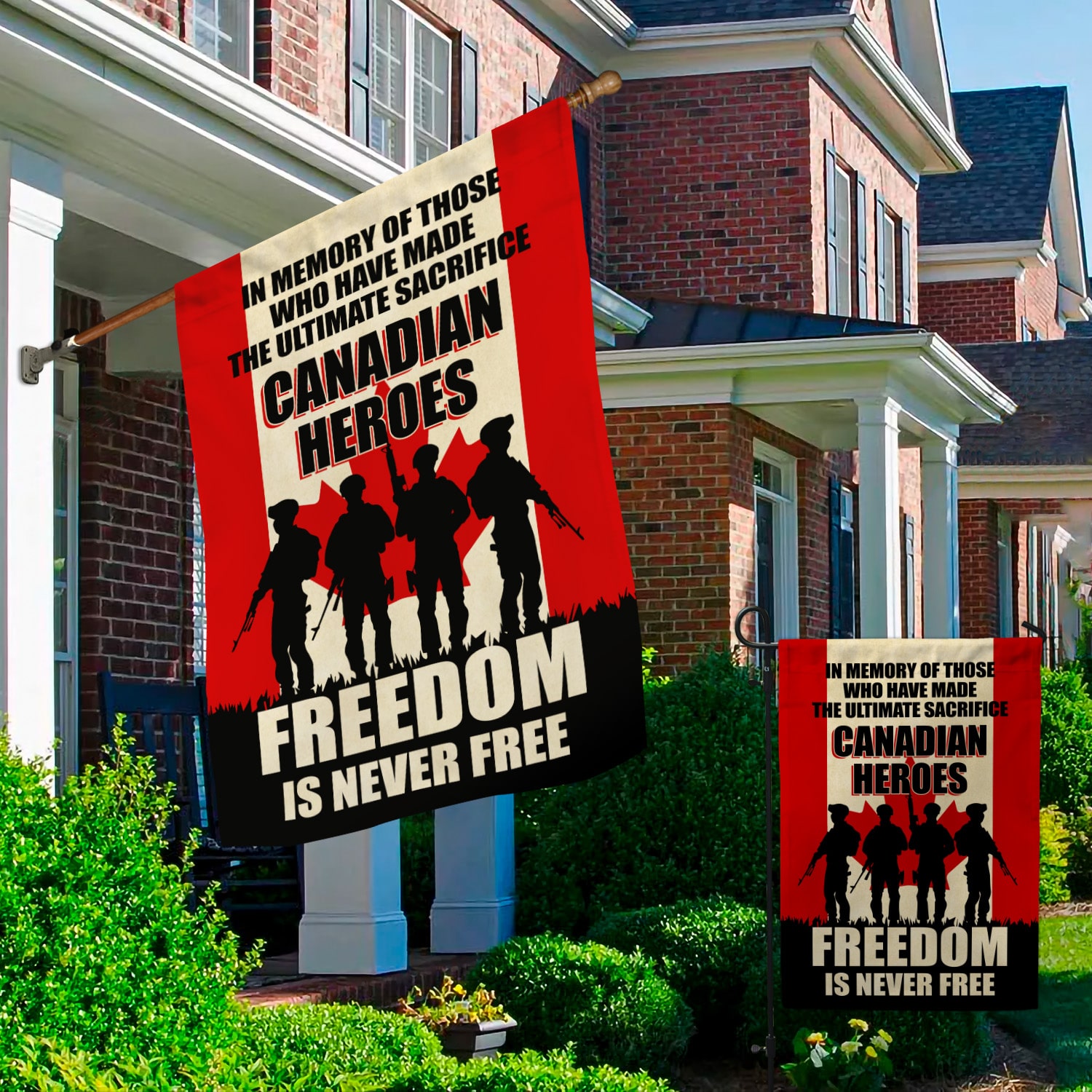 Canadian Military Ornaments Garden & House Mockup 2