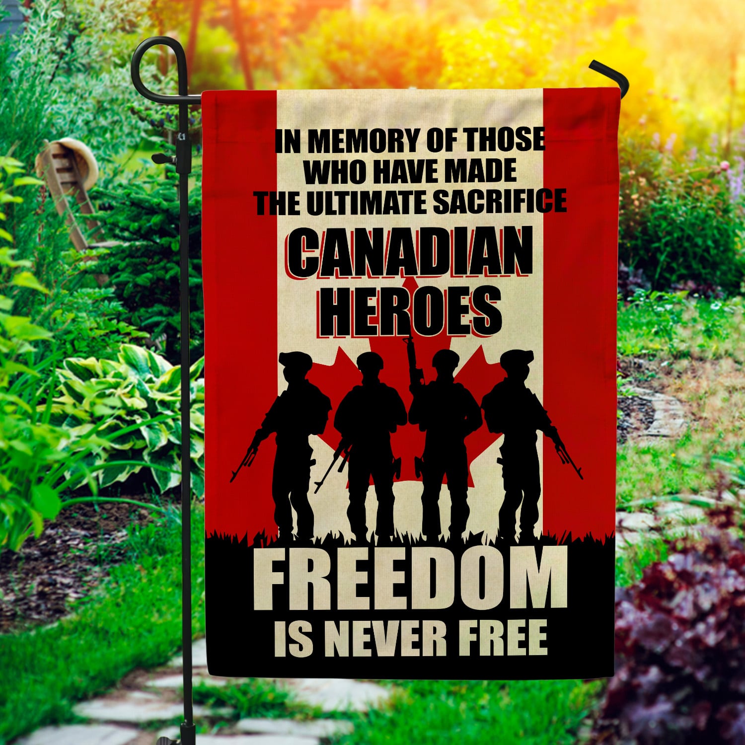 Canadian Military Ornaments Garden Flag Mockup 1