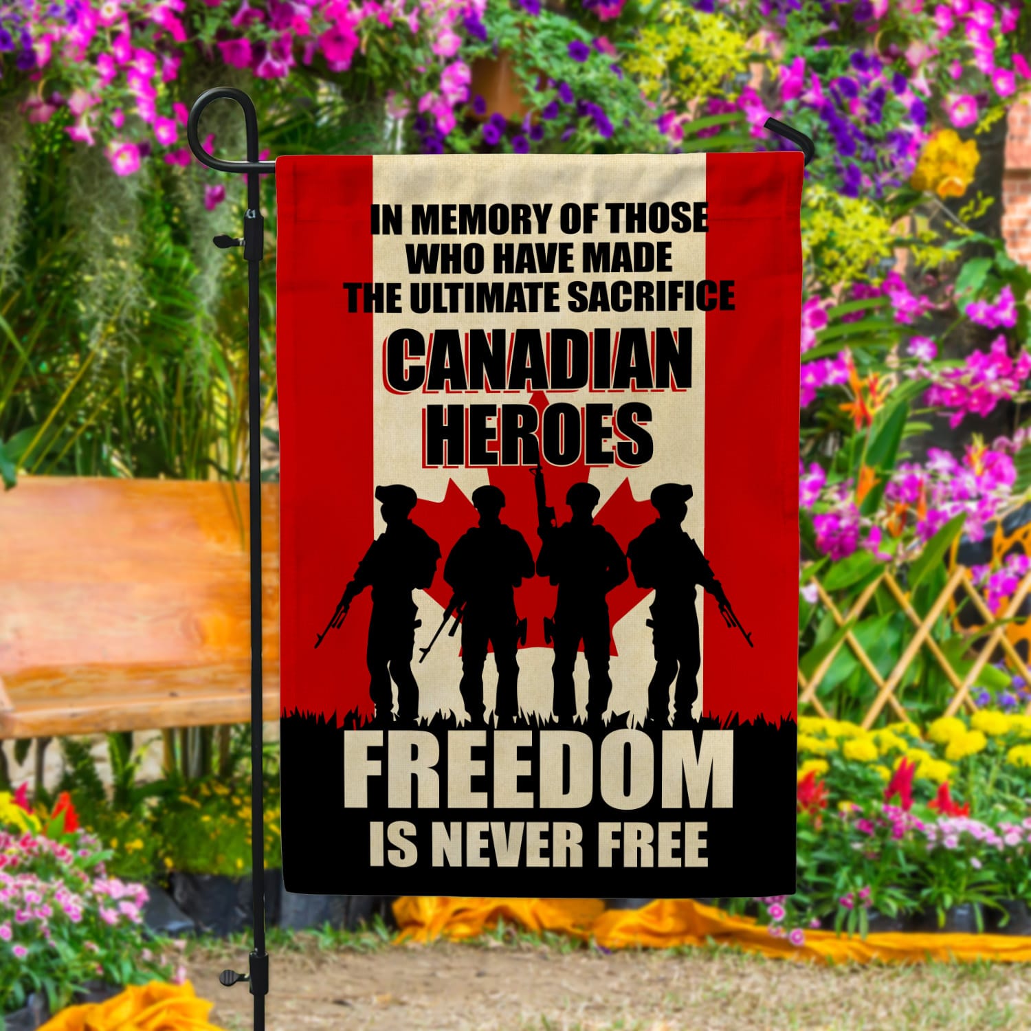 Canadian Military Ornaments Garden Flag Mockup 4