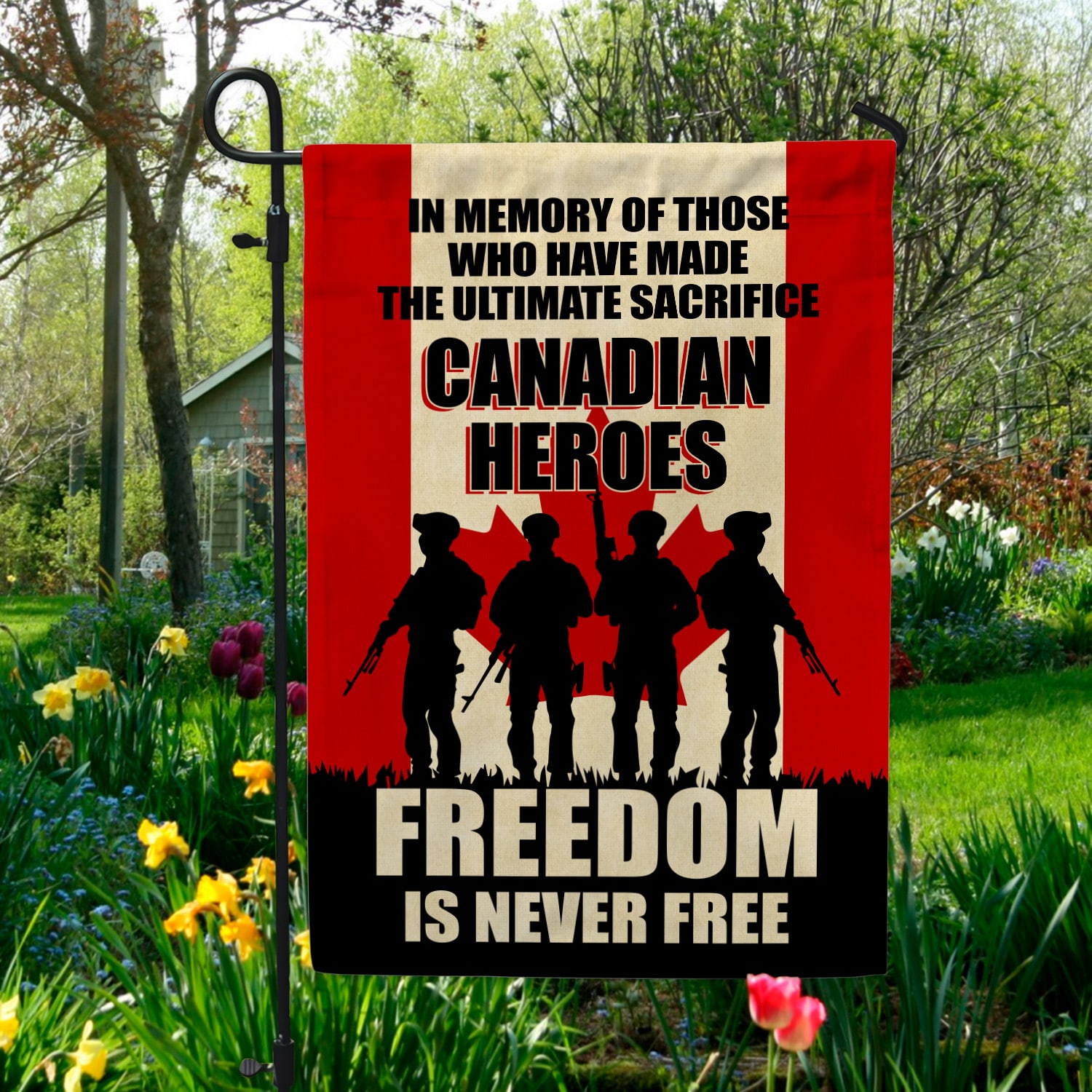 Canadian Military Ornaments Garden Flag Mockup 5