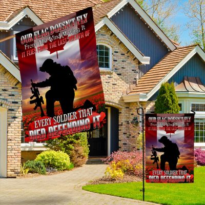 Alternative view of Our Flag Doesn't Fly from The Wind Moving It Memorial Canada Veteran Flag Outdoor Indoor Decorative Garden Flag - House Flag - Wall Flag