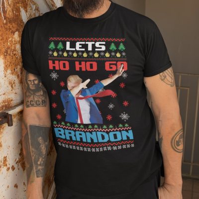 Alternative view of Lets Ho Ho Go Brandon Ugly Christmas Funny Trump Xmas T-Shirt - Hoodie - Sweatshirt - Long Sleeve