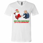 1Th.No This Christmas Let's Go Brandon - tee white, White, V-Neck T-Shirt