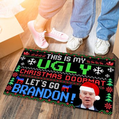 Alternative view of Joe Biden This Is My Ugly Christmas Doormat Let's Go Brandon House Doormat - Anti Biden Outdoor Doormat
